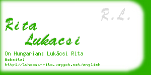 rita lukacsi business card